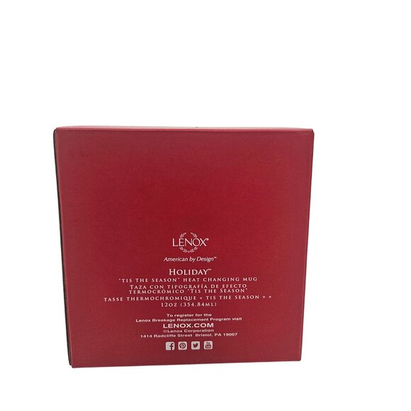 Lenox Heat Changing Christmas Mug Tis the Season Holiday 12oz NIB Coffee Tea - Picture 10 of 11